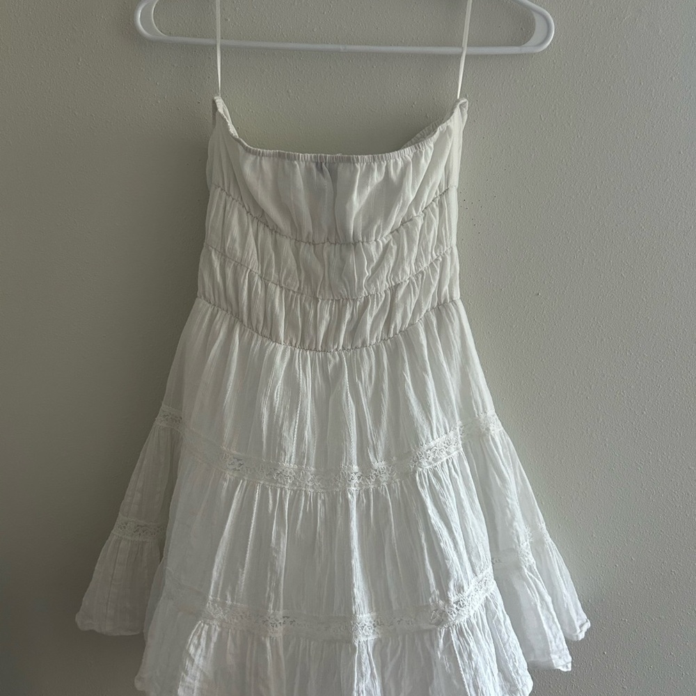 La Hearts White Ruffled Dress